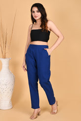 ROYAL BLUE CLASSIC COTTON PANTS - SKYTICK
